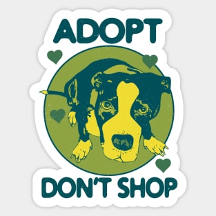 Adopt Don't Shop - Dog Lover (green print) Sticker